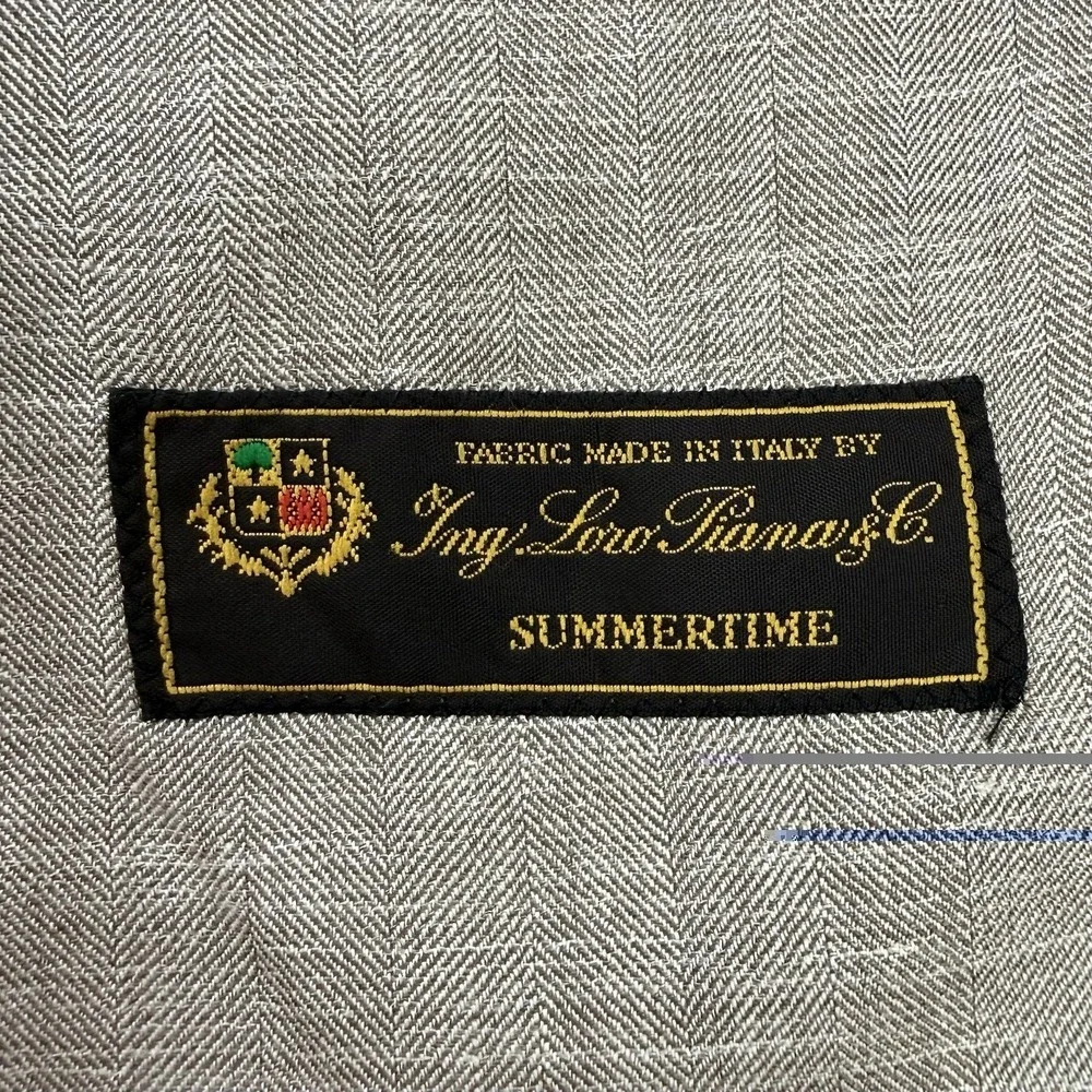 George Bass Loro Piana Blazer Men's 44R Summertime Wool Silk Linen 1/4 Lined